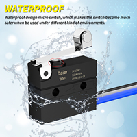 Micro-interrupteur 5A 250VAC 6A 12VDC à levier à rouleaux Zippy, IP67, 3 fils, étanche