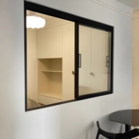 Ventana Corredera de Aleación de Aluminio Impermeable de Alta Calidad para Cocina y Baño con Vidrio Templado y Mosquitera