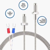 Sensor de Temperatura Tipo Tornillo M6, Termopar Métrico Tipo K/E, Termorresistor PT100, Sonda de Detección de Temperatura Insertable