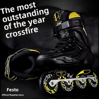 Patins à roues alignées Freestyle fantaisie EVA semelle intermédiaire pour adultes hommes et femmes chaussures de patin à roulettes clignotantes