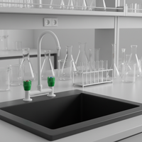 Robinet d'eau froide et chaude à sortie unique en laiton épais avec filtre intégré, type H, pour lavabo de laboratoire pharmaceutique et de R&D - Vente en gros à prix abordable