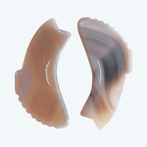 Pierre de Gua Sha en Agate Grise 100% Naturelle Jade Grise Guasha Outil de Grattage avec Logo Personnalisé - Product Image 3