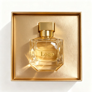 Flacon de parfum en verre vide personnalisé, peinture couleur sur mesure, luxe, unique, <span class=keywords><strong>irrégulier</strong></span>, 30ml 50ml 100ml, avec couvercle doré et boîte - Product Image 2