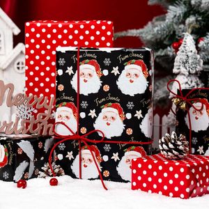 Black Christmas <b>Wrapping</b> <b>Paper</b> Reversible Santa Red Polka Dot 17 In X 32.8 Ft Gift Craft Packaging - Product Image 6