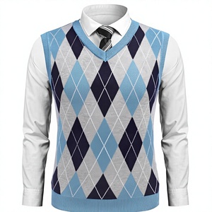 Pull en acrylique pour homme, motif Argyle, épais, respirant, confortable, tendance, best-seller, dernier design, prix raisonnable - Product Image 1