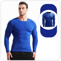 T-shirt de compression élastique personnalisé pour homme, séchage rapide, couche de base pour la course, le basketball, la gym, le fitness et les sports
