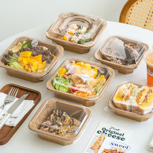 บรรจุภัณฑ์อาหารแบบนำกลับบ้านสำหรับขายส่ง ย่อยสลายได้ รีไซเคิลได้ สำหรับก๋วยเตี๋ยว สลัด ชามกระดาษทรงแปดเหลี่ยม - Product Image 3