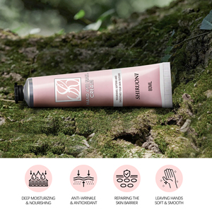 Crème pour les mains avec logo personnalisé Nourrit les peaux très sèches Crème pour les mains Sakura au beurre de karité et à l'extrait de rose vegan, non collante - Product Image 5