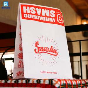 Sacs à sandwich en papier kraft jetables, résistants à la graisse, en papier sulfurisé, recyclables, impression flexo pour pizza, lait, croustilles, aliments - Product Image 2