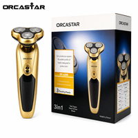 ORCASTAR Trousse de Toilettage Professionnelle pour Hommes 3-en-1 Rasoir Électrique Multifonction Rechargeable USB Tondeuse à Barbe