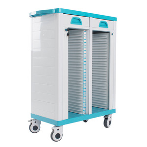 Medical Record Trolley Plastic Double Row File Storage Cabinet 65x42x86 Cm Hospital Use Silent ABS Material - Product Image 4