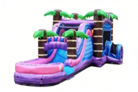 Toboggan gonflable palmier pour vacances d'été, château gonflable commercial