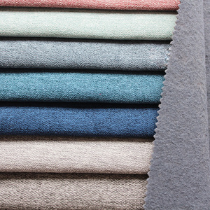 Prêt marchandises bas quantité minimale de commande 270gsm polyester Faux lin comme look collé gris Non tissé rideau tissu - Product Image 2