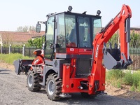 Mesin Penggerak Tanah TOPONE Diesel Baru 4x4 Mini Wheel Backhoe Loader dengan Pompa Hidrolik Garansi 1 Tahun