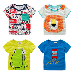 T-shirt pour enfants, t-shirt d'été pour garçons, t-shirt imprimé mignon 100% coton - Product Image 1