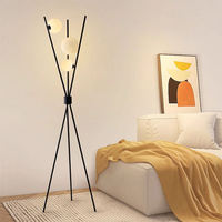 Lampe de sol moderne en fer LED avec base G9, CRI 95 élevé, dimmable, pour salon et chambre à coucher