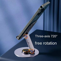 Support de téléphone rotatif entièrement en métal réglable et rotatif à 360 ° Support universel en métal pour tablette de bureau