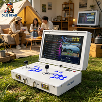 Konsol Arcade Portabel Layar HD 21 Inci Mesin Koper 26800 Game Retro Joystick Ganda untuk Peralatan Bermain di Rumah Game Center