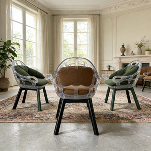 Silla Moderna <span class=keywords><strong>de</strong></span> <span class=keywords><strong>Resina</strong></span> Transparente <span class=keywords><strong>de</strong></span> Lujo con Diseño Ergonómico y Cojín Suave para Espacios Domésticos Elegantes - Product Image 4