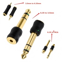 Kit d'adaptateurs RCA vers 1/4 pouce (6,35 mm) et 3,5 mm, convertisseurs plaqués or avec gaine en PVC, conception compacte pour projecteurs de voiture, home cinéma et musiciens