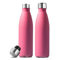 Botella de Agua Deportiva de Acero Inoxidable con Forma de Botella de Cola de 17 oz, Termo de Doble Pared con Boca Pequeña para Gimnasio