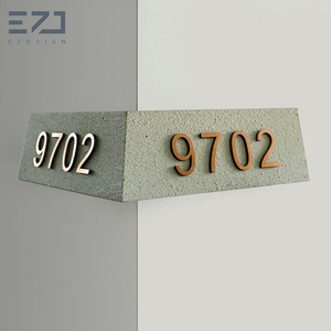 Panneau directionnel extérieur en pierre calcaire pour motel personnalisé <span class=keywords><strong>Apt</strong></span> Building Door Panneau mural d'angle double face pour numéro de chambre d'hôtel - Product Image 1