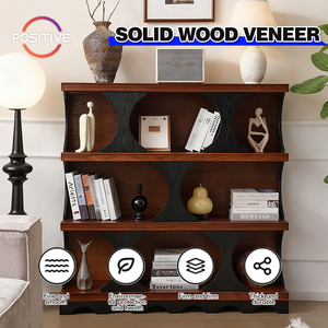 <strong>French</strong> Retro Solid Wood Bookcase Home Living Room Floor Storage Cabinet Unique Design Wall Multi-Layer Storage <strong>Shelf</strong> Cabinet - Product Image 2