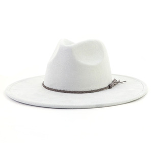 Sombrero Fedora Clásico de Ala Ancha de Gamuza para Mujer y Hombre, Sombreros de Iglesia, Jazz, Decoración de Bodas, Gorra de Vestir Formal - Product Image 3