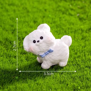 Miniaturas de Musgo Weij para Micropaisajes, Adornos Decorativos con un Lindo Perrito Blanco Corriendo, Accesorios para Coche, Escritorio y Decoración - Product Image 6