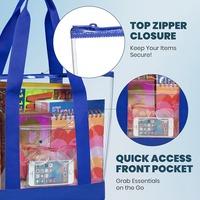 Sac de rangement portable transparent en PVC JOYSUN pour produits de toilette, idéal pour la plage et les voyages d'été, avec fermeture éclair, étanche et promotionnel