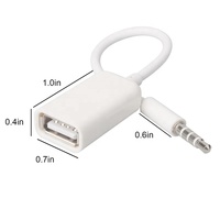 Adaptateur USB femelle vers 3.5mm mâle pour voiture Cordon audio 3.5mm mâle Prise audio auxiliaire vers USB 2.0 femelle Câble USB