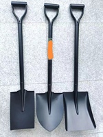 Outils à main personnalisés directement de l'usine, pelle de jardinage en métal, pelle carrée en acier 50Mn avec manche en métal