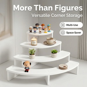 Desktop Curved Figurine Stand 3-Tier Lightweight Display Rack For Ornaments Succulents Blind <b>Box</b> Dolls - Product Image 4