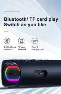 Altavoz inalámbrico con luz RGB, caja de música de alta gama con malla de tela, portátil, alta fidelidad, graves potentes, para exteriores, IPX6 BOOMBOX, novedad de 2022 - Product Image 4