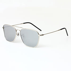 Знаменитые дизайнерские бренды солнцезащитные очки среднего размера маленькие квадратные оптические линзы металлические тонкие очки с двойным лучом для глаз 2024 солнцезащитные очки - Product Image 3