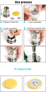 Nút Bìa Chết Bộ Khuôn Thiết Lập Cho Vải Nút Hướng Dẫn Sử Dụng Nút Bìa Chết - Product Image 3