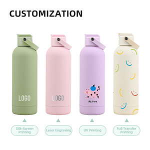 Bulk 500ml Insulated Bottle 18/8 Recycled Stainless Steel Rubber Paint Custom Logo Leak-proof Flask Lockable Straw Lid - Product Image 6