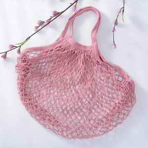 Sac de courses en filet de coton biologique écologique réutilisable pour fruits et légumes, idéal pour le marché des agriculteurs et les courses zéro déchet - Product Image 3