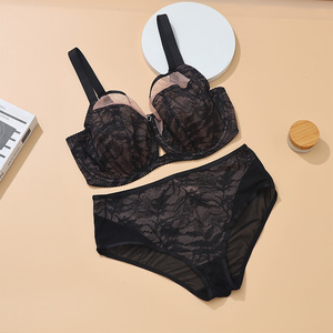 Conjunto de Sujetador de encaje Sexy de talla grande del Reino Unido al por mayor con aros para mujer, adaptador recogido de elevación de espalda, cómodo y elegante - Product Image 6