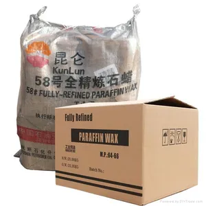 KUNLUN thương hiệu hoàn toàn tinh chế Sáp parafin 58/60 độ. C parafina Para velas 140/145