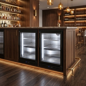 Réfrigérateur Commercial <span class=keywords><strong>Noir</strong></span> à Dos Vitré pour Bar, Réfrigérateur à Boissons Sous Comptoir, Vitrine Réfrigérée <span class=keywords><strong>1</strong></span>, 2, 3 ou 4 Portes en Verre - Product Image 2