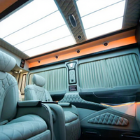 Kit intérieur arrière VIP Dingkong Sprinter en cuir fibre de carbone bleu, siège capitaine, éclairage d'ambiance, portable, convertible |   Personnalisation OEM