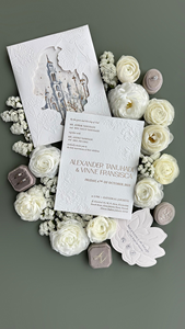 Papelería de <span class=keywords><strong>Boda</strong></span> de Lujo, Tarjetas con Forma Floral, Tarjetas de Menú, Tarjetas de Lugar, Estampado en Relieve, Impresión Tipográfica, Conjunto de Invitaciones de <span class=keywords><strong>Boda</strong></span> - Product Image 5