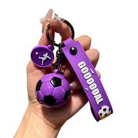 Nouveau 3D Football Basketball Porte-clés Décor Accessoires Pvc Caoutchouc Porte-clés Ornements Sport Balle Porte-clés