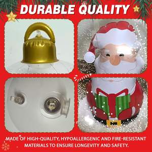 Père Noël à l'intérieur d'une boule de Noël en PVC rouge légère et imperméable 80x60cm - Product Image 5