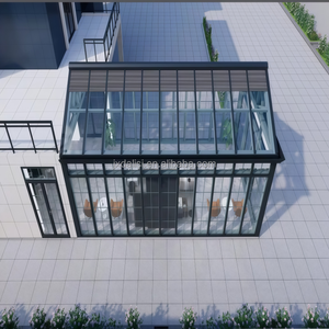 Pergola moderne personnalisée, résistante au vent, pour l'extérieur, avec toit plat, véranda en verre, structure en aluminium, autoportante, préfabriquée, <span class=keywords><strong>solarium</strong></span> - Product Image 3