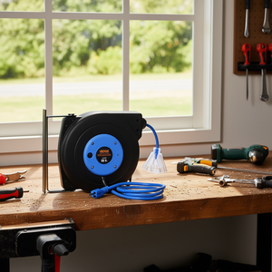 Enrollador de Cable Retráctil Vevor de 50 Pies, 14AWG, 15A, para Uso en Exteriores y Hogar, Material de PC - Product Image 2