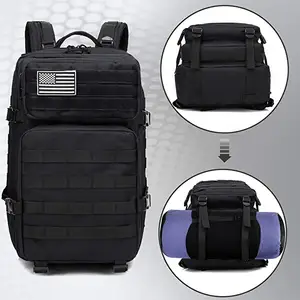 पुरुषों Backpacks बड़ी क्षमता निविड़ अंधकार 39L-60L लंबी पैदल यात्रा रूकसाक पैक बनाया-अप Molle बैग सामरिक बैग