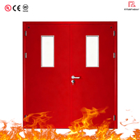 Puertas Cortafuego de Acero Personalizadas, Puertas Cortafuego con Ventanas de Vidrio, Puertas de Seguridad para Centros Comerciales y Hoteles.