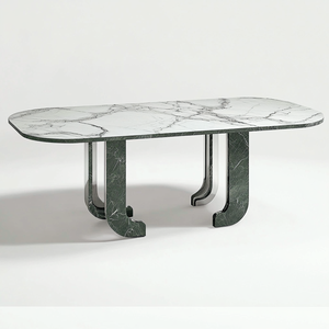 <span class=keywords><strong>2025</strong></span> Nhà Máy Mới Nhất Thiết Kế Đồ Nội Thất Ăn Uống Tự Nhiên Sang Trọng Đá Hình Chữ Nhật Bàn Ăn Bằng Đá Cẩm Thạch Bàn Ăn Cho Nhà - Product Image 3